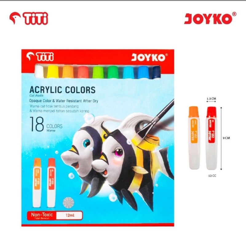 

acrylic colors TITI JOYKO 18 warna