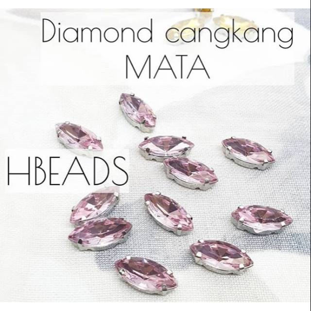 CB707 | 1 lusin Mata 7x15mm cangkang acrylic diamond jahit