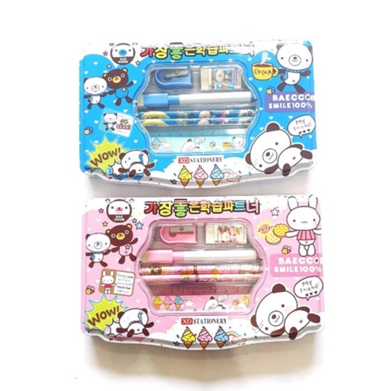 

Pencil Case Kaleng BESAR Set XD-9528 / Kotak Pensil / Gift Set