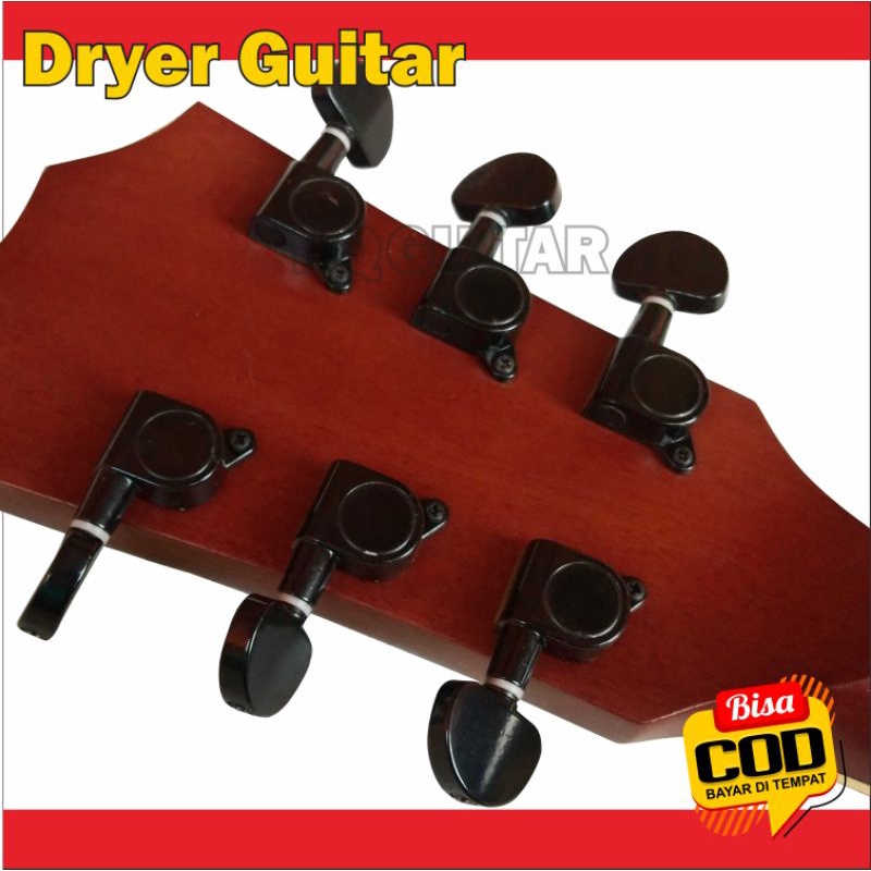 Dryer gitar grover hitam bahan besi 1 set