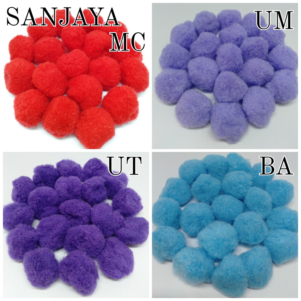 POM POM BOLA / POM POM BULU GLITER KUMIS / POM POM WARNA WARNI / POM POM AKSESORIS / POM-POM KUMIS 18MM