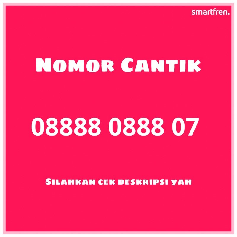 Esim Nomor Cantik Smartfren (sudah termasuk paket unlimited)