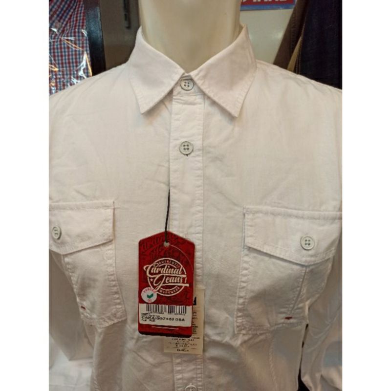kemeja Cardinal putih jeans