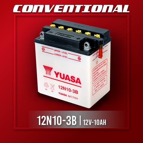 Jual YUASA AKI BASAH 10AMPER KONVENSIONAL 12N10-3B ACCU CONVENTIONAL