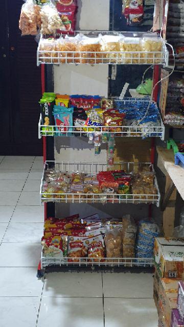 Rak Snack Keranjang Minimarket Supermarket Basket Roti Sabun Chiki Anddisplay