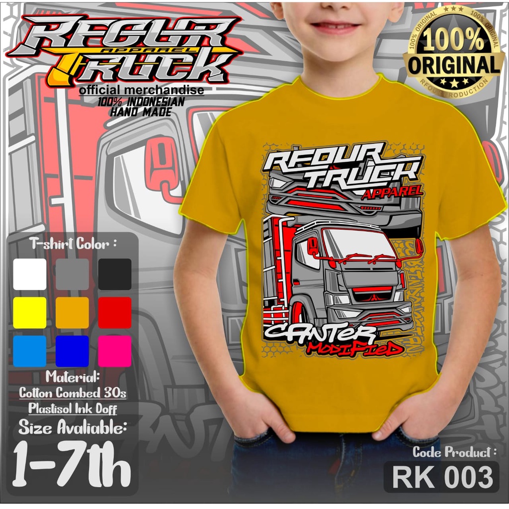 Kaos truk Mancal Canter anak usia 2-7 tahun terbaru Kaos truk canter mania anak laki laki Kaos truk oleng