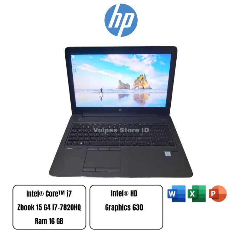 Laptop hp Zbook 15 G4 core i7 gen 7th ram 16 ssd 256 second murah berkualitas