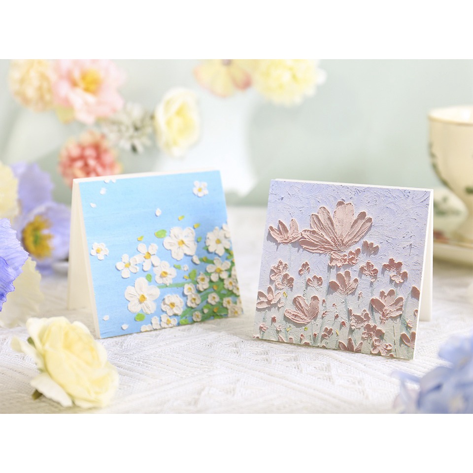 Flower Painting Square Memopad Aesthetic