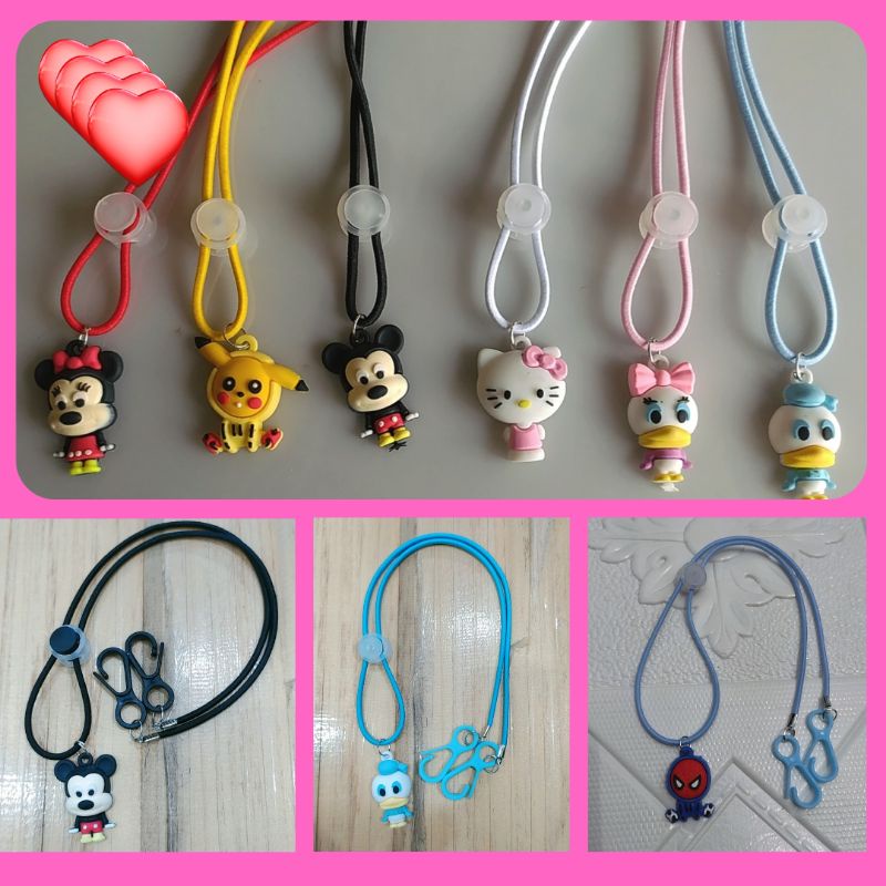 Tali masker 2 in 1 strap masker kalung masker dengan boneka gantung