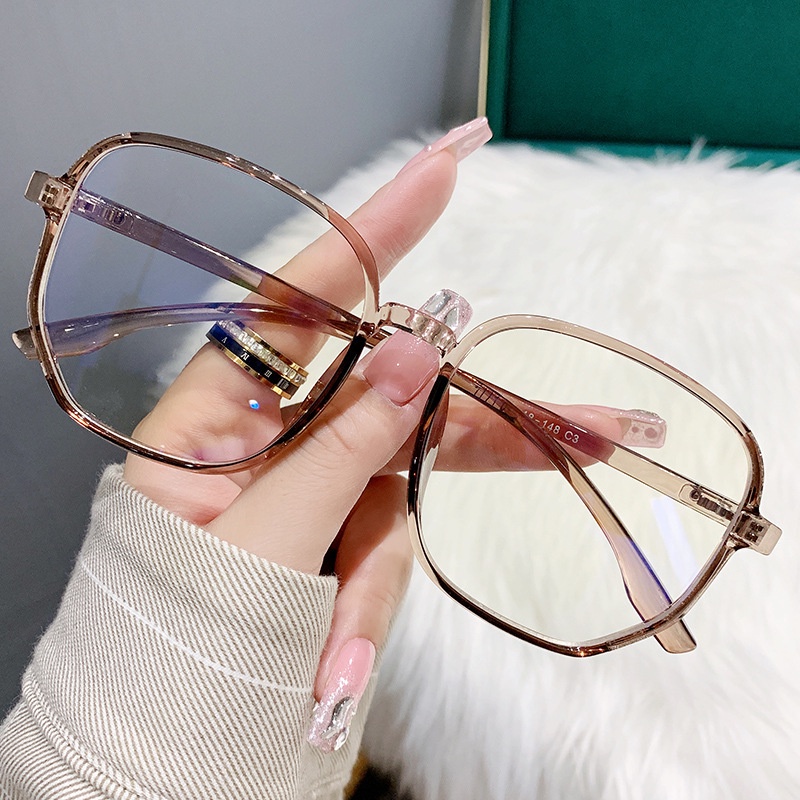 Kacamata Polygonal anti blue light Gaya Eropa Dan Amerika Untuk Wanita