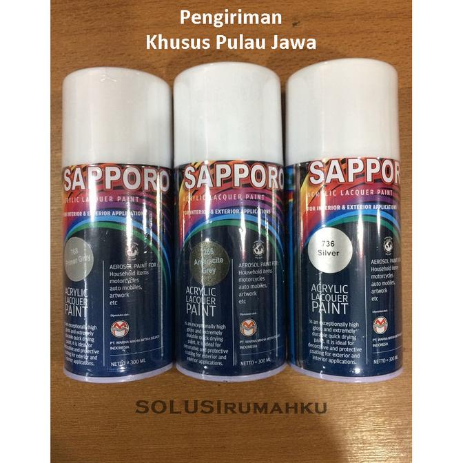 Buruan beli] CAT SEMPROT SAPPORO SPRAY ABU GREY SILVER / PYLOX PILOX