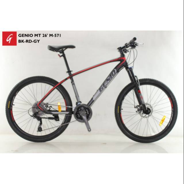 SEPEDA 26 MTB GENIO M 571 FRAME ALLOY REM DISC OPERA N 3 X 9 SPEED FORK BISA DI LOCK