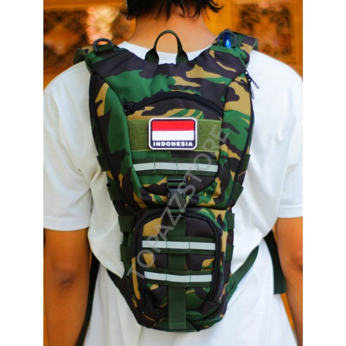 SEPATUKANTORDINAS Tas Sepeda Army Loreng Ransel Gowes Tentara TNI Hidropack Waterpack