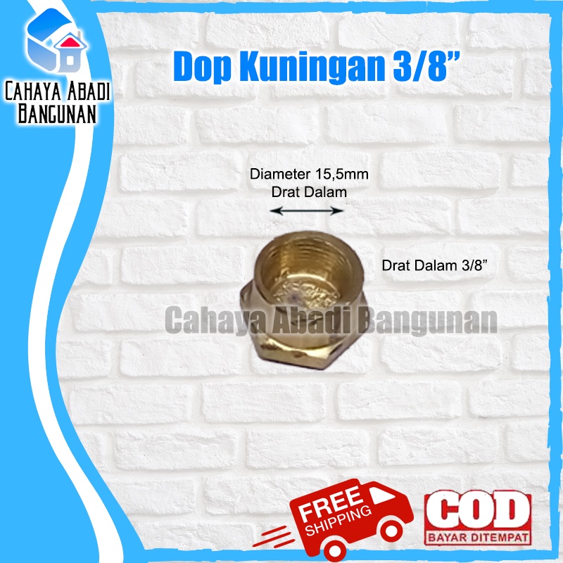 Tutup Dop Kuningan 3/8&quot; Inch Inchi Inci