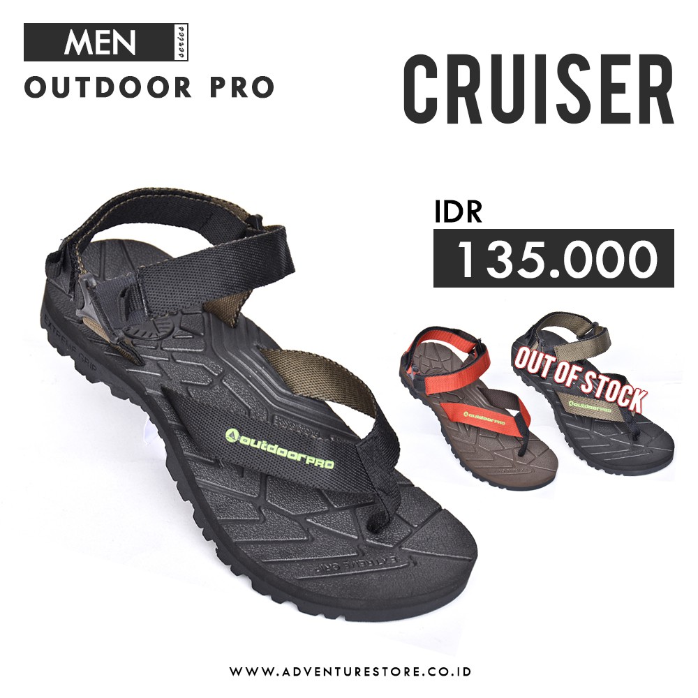 Sandal Outdoor Pro Cruiser Black, Sandal Gunung, Sandal OutdoorPRO