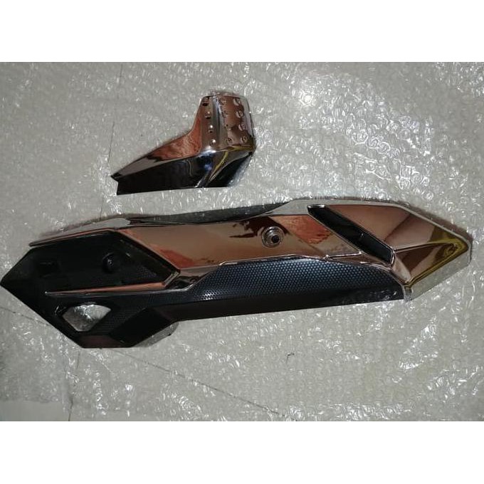 NEW Cover & Tutup Knalpot Vario 150 & Vario 125 Led Chrome Hitam Variasi -KD1007