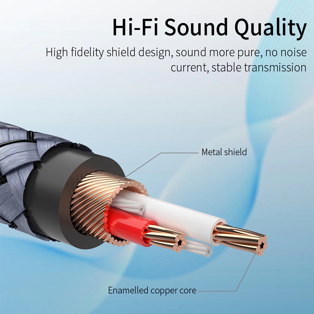 Essager Kabel Audio HiFi 3.5mm to RCA 2 Meter - AV117 - Gray