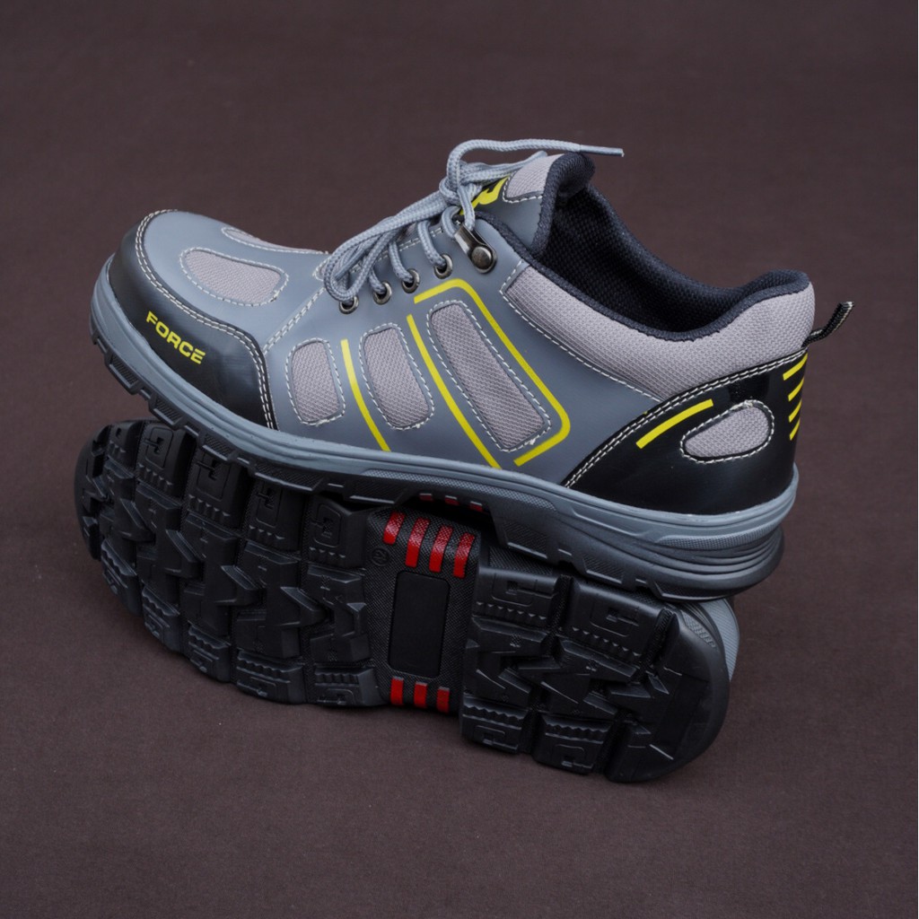 Sepatu Gunung Low Boots Pria Black Force Elder Abu Ujung Besi Bots Safety Kerja Outdoor Terbaru