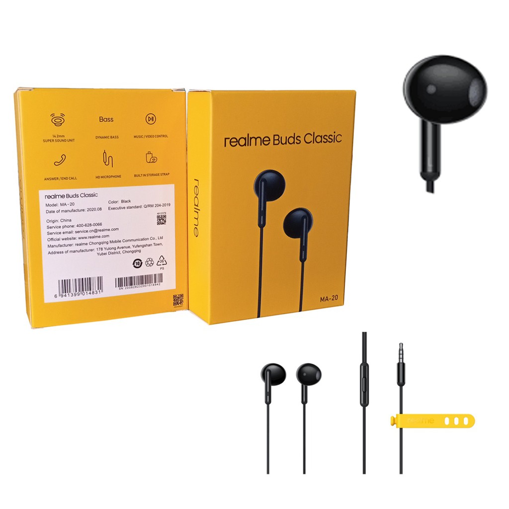 Handsfree / Headset / Earphone HF REALME ORIGINAL MA10 MA20 R50 SUPERBASS SUARA PATEN KALI