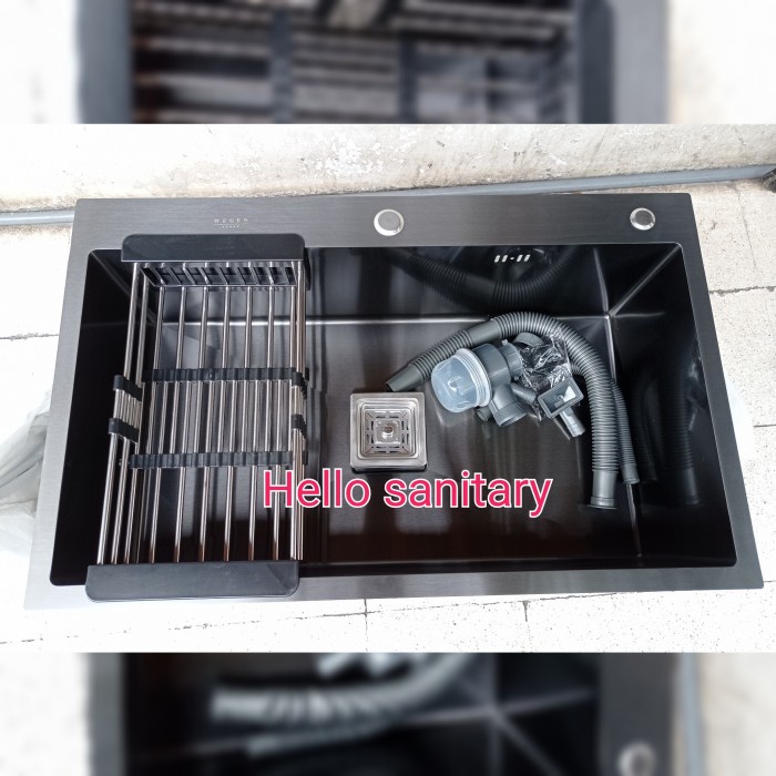 Wastafel - Kichen Sink Hitam 8050 Stainless/Bak Cuci Piring Stainless Hitam 8050