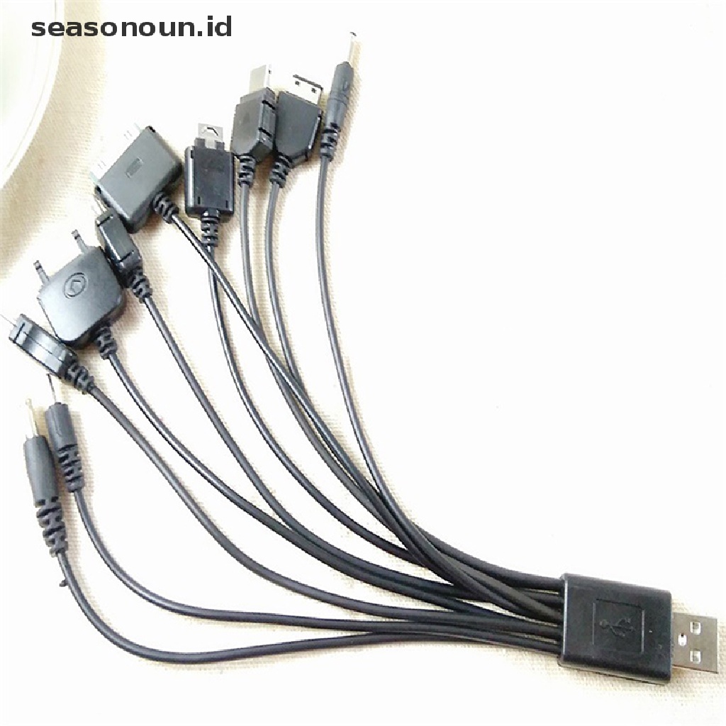 【seasonoun】 10 in 1 Multifunctional Charger USB Cables for Motorola Samsung LG Data Cable ID