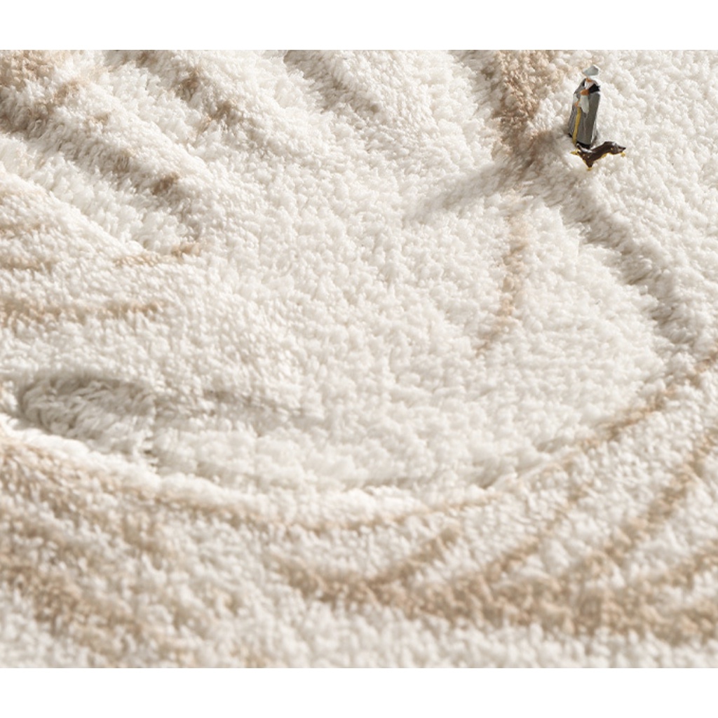 KARPET BULU BULAT MODERN MINIMALIS LUCU KOREA DIAMETER 100CM FLOWER DESIGN