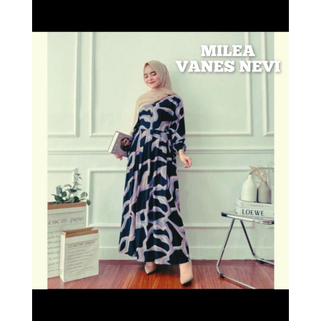 Gamis Milea / Dress Syari/ LD 120 cm / PB 130 cm / Gamis Rayon Premium / Dress Gamis Rayon Premium / Gamis Jumbo / Daster Gamis-MILEA(VANESA NEVI)