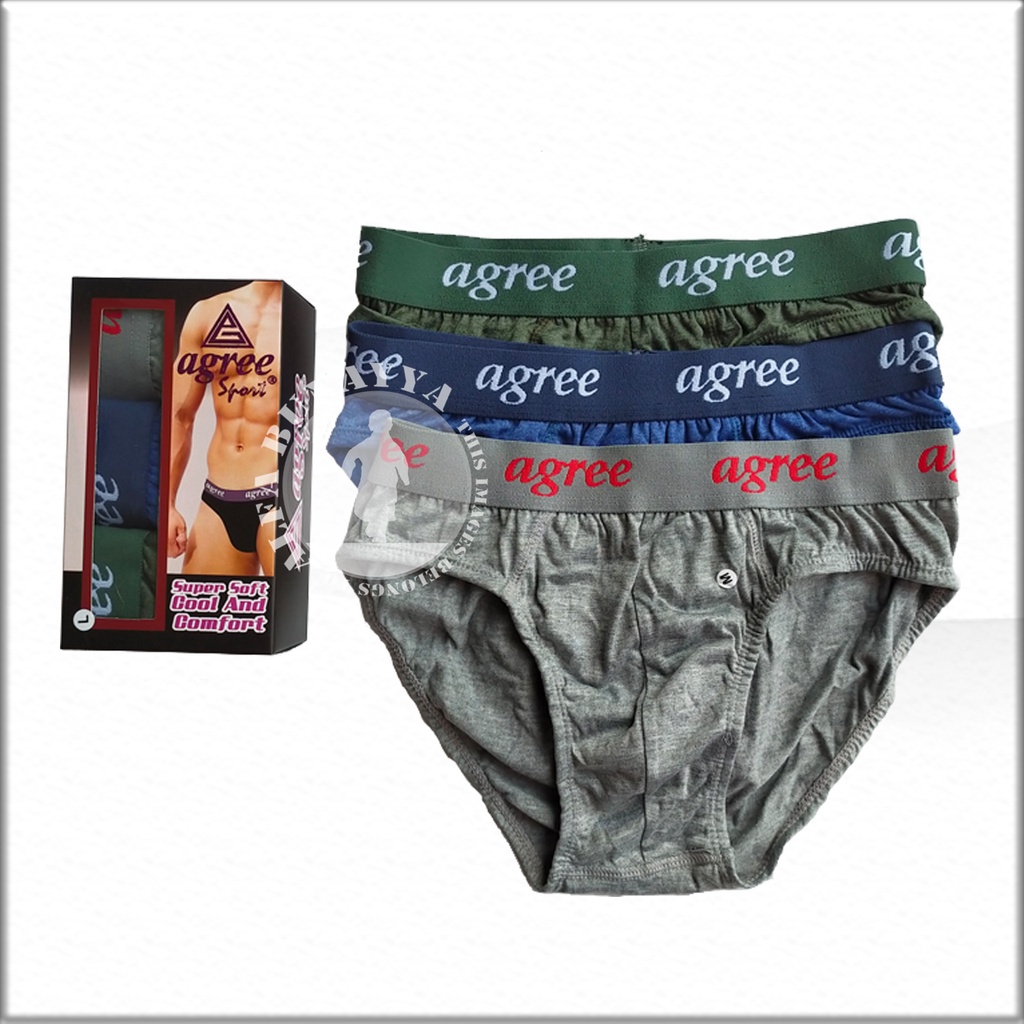 3 Pcs Celana Dalam Pria AGREE SPORT CD Underwear Pakaian Dalam AB21AGS