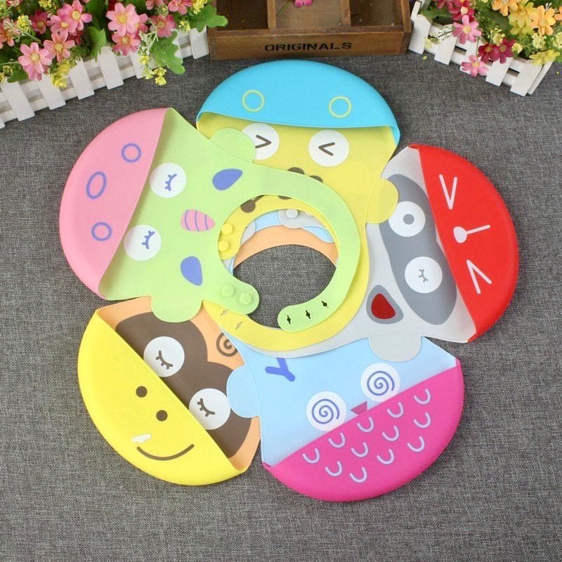 SLABER BABY BIB / Celemek Makan Bayi / Baby Bib Slaber / Bib Baby Burb Bahan Tebal Tatakan Iler Silicone silicon Motif