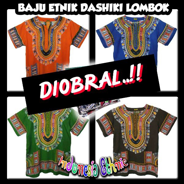 Baru OBRAL MURAH BAJU DASHIKI ANEKA WARNA BAJU ETNIK HIPPIES BOHO  WANITA Terbatas