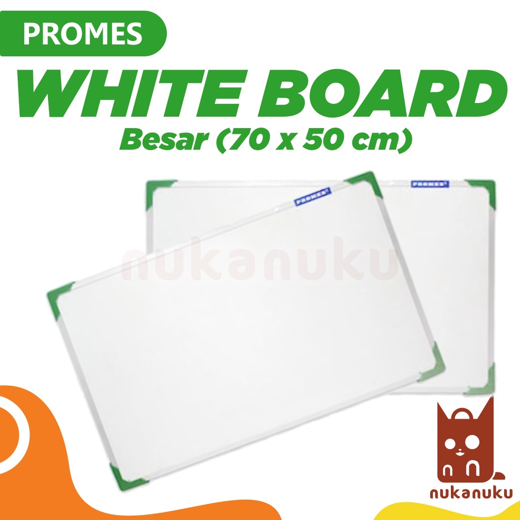 

Papan Tulis White Board Besar Merek PROMES Ukuran 70 x 50 cm