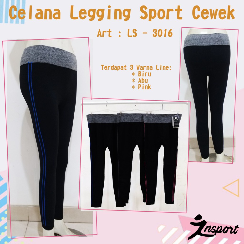 gos INSPORT 3016 Legging Olahraga Wanita List Samping Legging LS3016