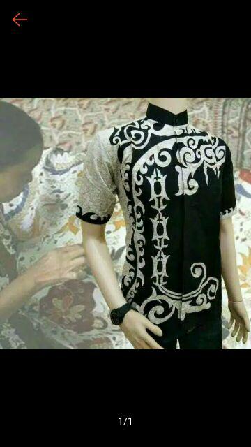 Pbi Ii Hem Kemeja Batik Modern Pria Ii Motif Hitam Manis Abu Jahal