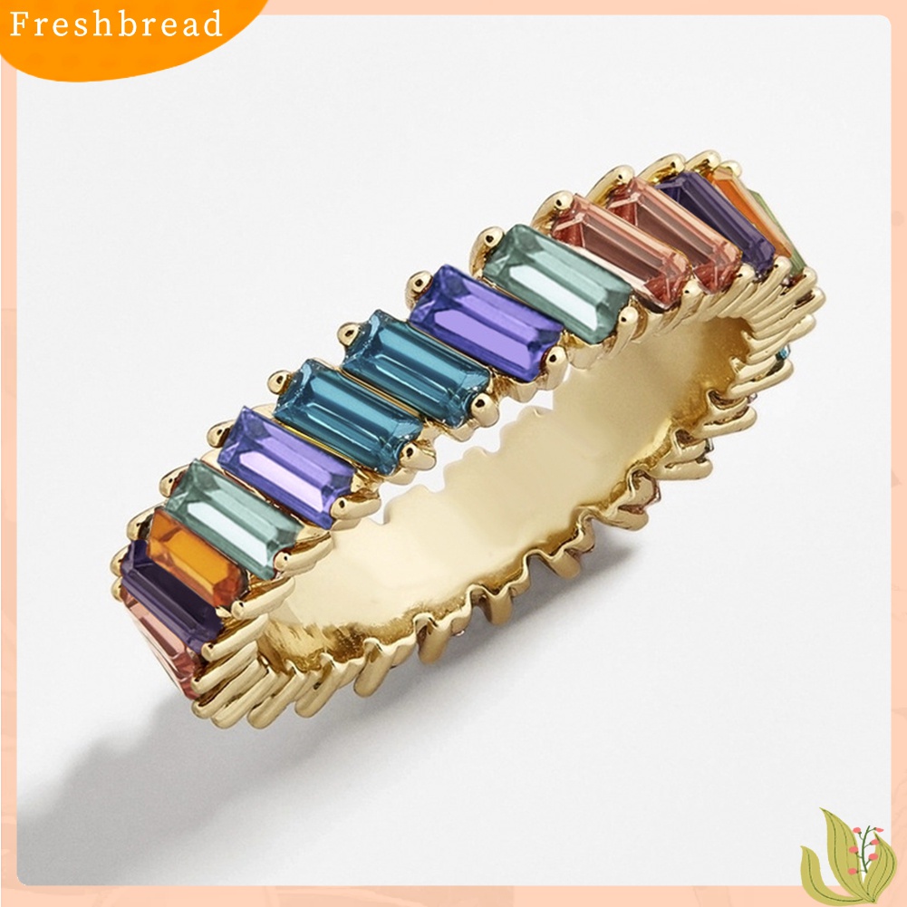 [TERLARIS]Women Full Rectangle Faux Crystal Inlaid Finger Ring Wedding Party Jewelry Gift