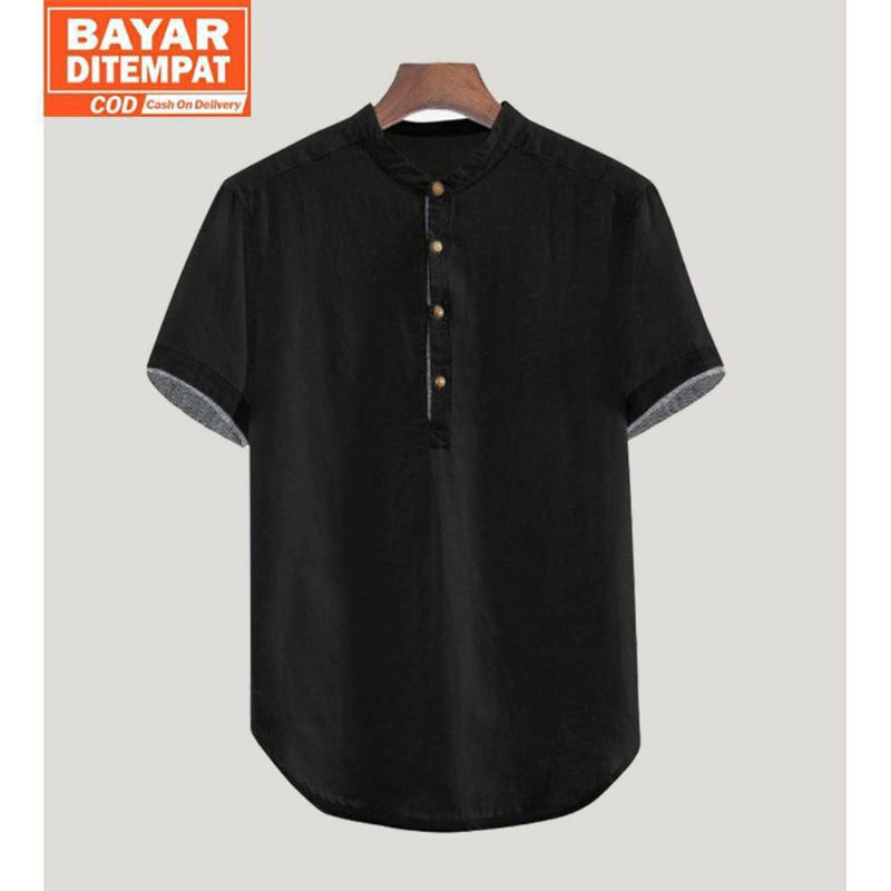 Kurta Hanafi Casual Lengan Pendek Pakistan Baju Koko Lengan Pendek Trendy-6