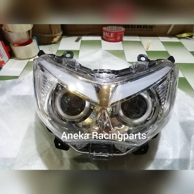 Lampu depan nmax satu set proji hid angel eyes pnp / reflektor depan nmax / headlamp nmax proji