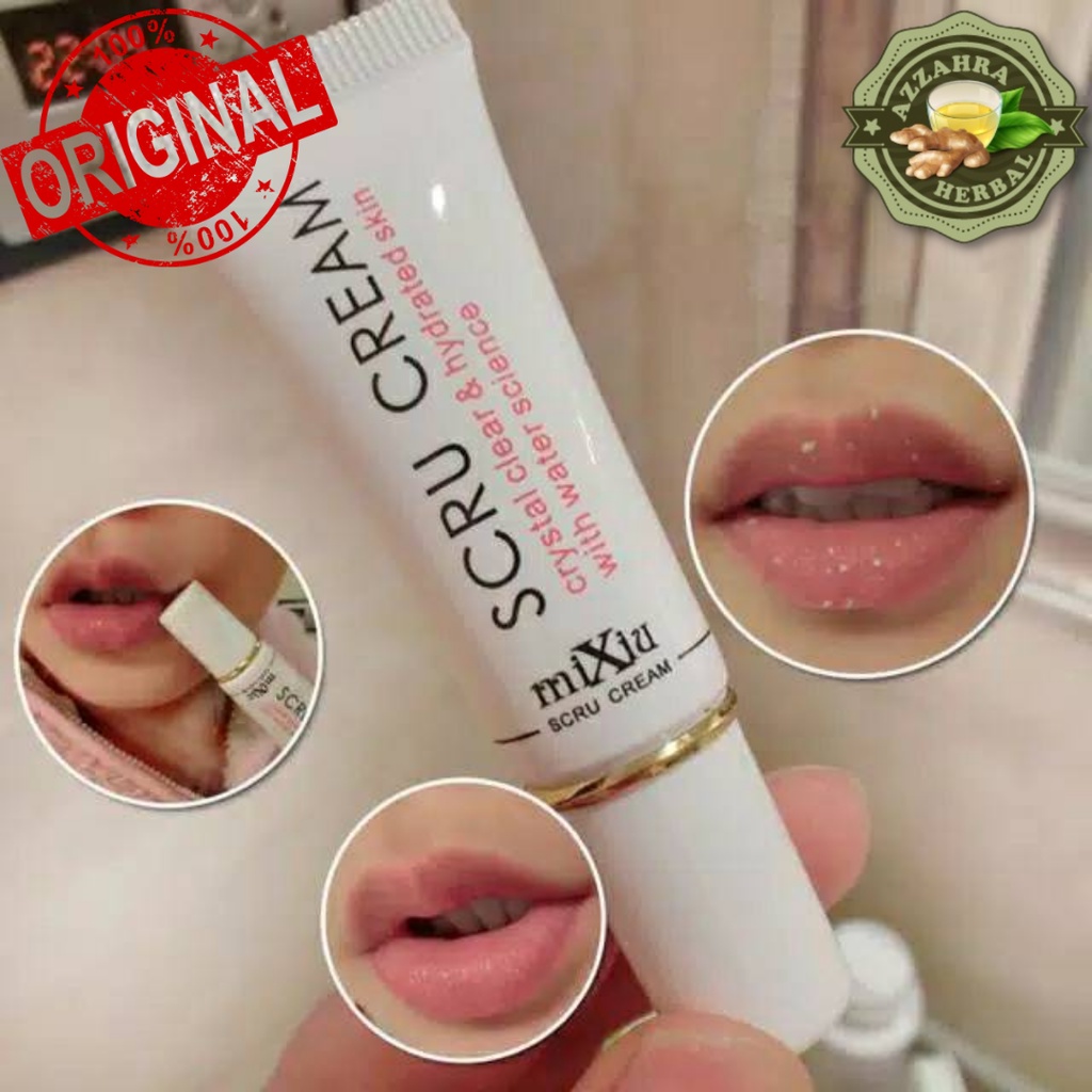 Krim Pemerah Bibir Hitam / Pembersih Bibir Pecah / Lip Balm / Pelembab Bibir Pencerah Bibir / MIXIU SCRU CREAM