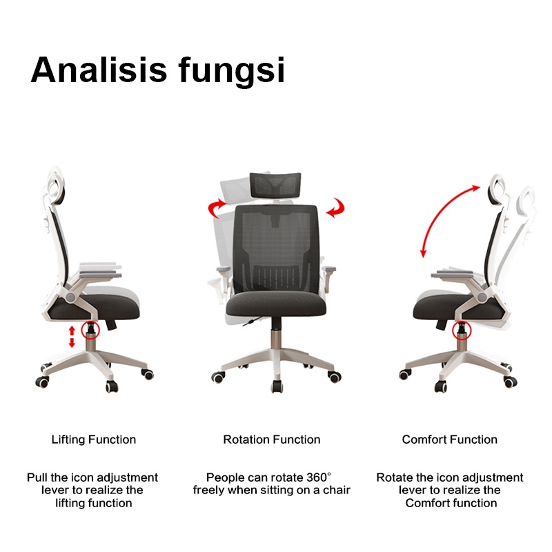 Weyon sakura kursi kantor Kursi Kerja kursi belajar Kursi Gaming Chair Kursi kursi minimalis Komputer Kursi (401)-6