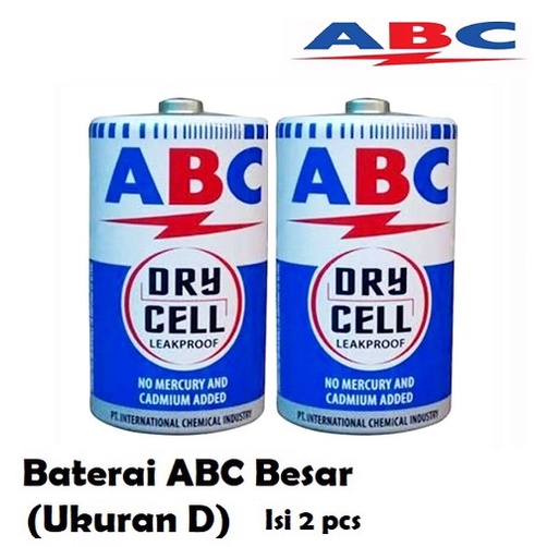 Baterai ABC Size D Biru R20 Battery Ukuran Besar 1.5V (1 Set Isi 2 Pcs) R-20 Batre Senter Radio Pompa baby Monitor