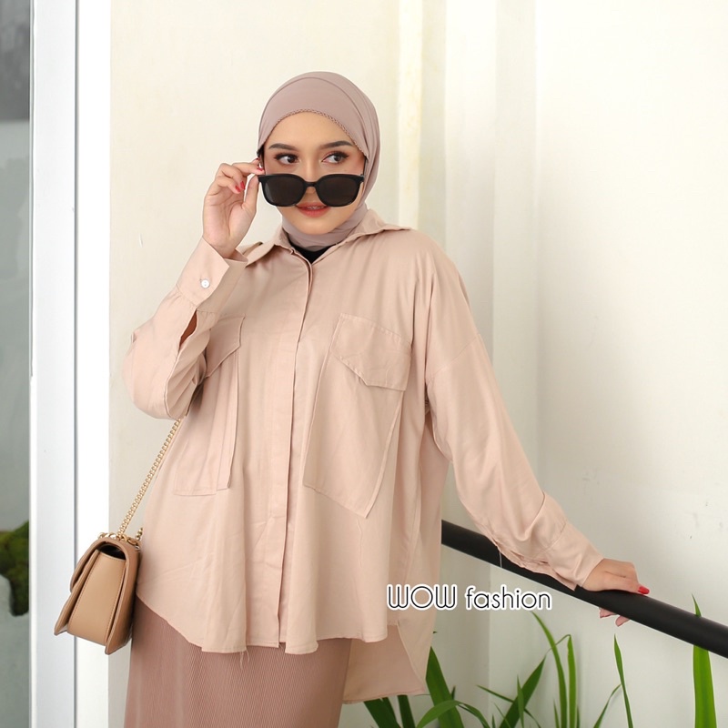 WOW - TASYA KEMEJA OVERSIZE WANITA TWILL PREMIUM