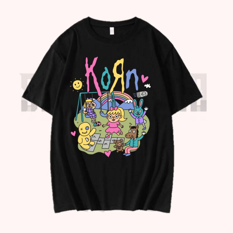 Kaos KORN / Baju Band Metal / Kaos OVERSIZE Lokal / rap tee