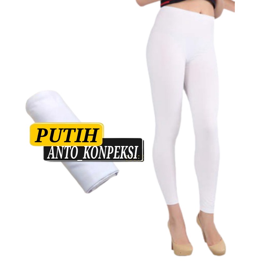 Celana Legging Wanita Spandex Premium Standar &amp; Jumbo BB 35kg - 120kg Termurah / Lejing Hitam