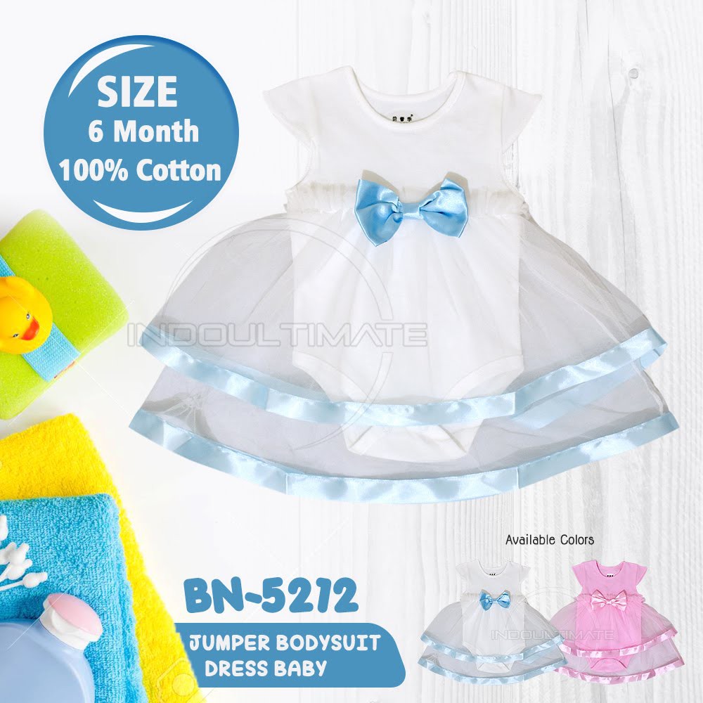 Baju Bayi Perempuan PREMIUM 100% COTTON Dress Bayi Newborn 0-9 Bulan Pakaian Bayi Kaos Bayi BN-5212