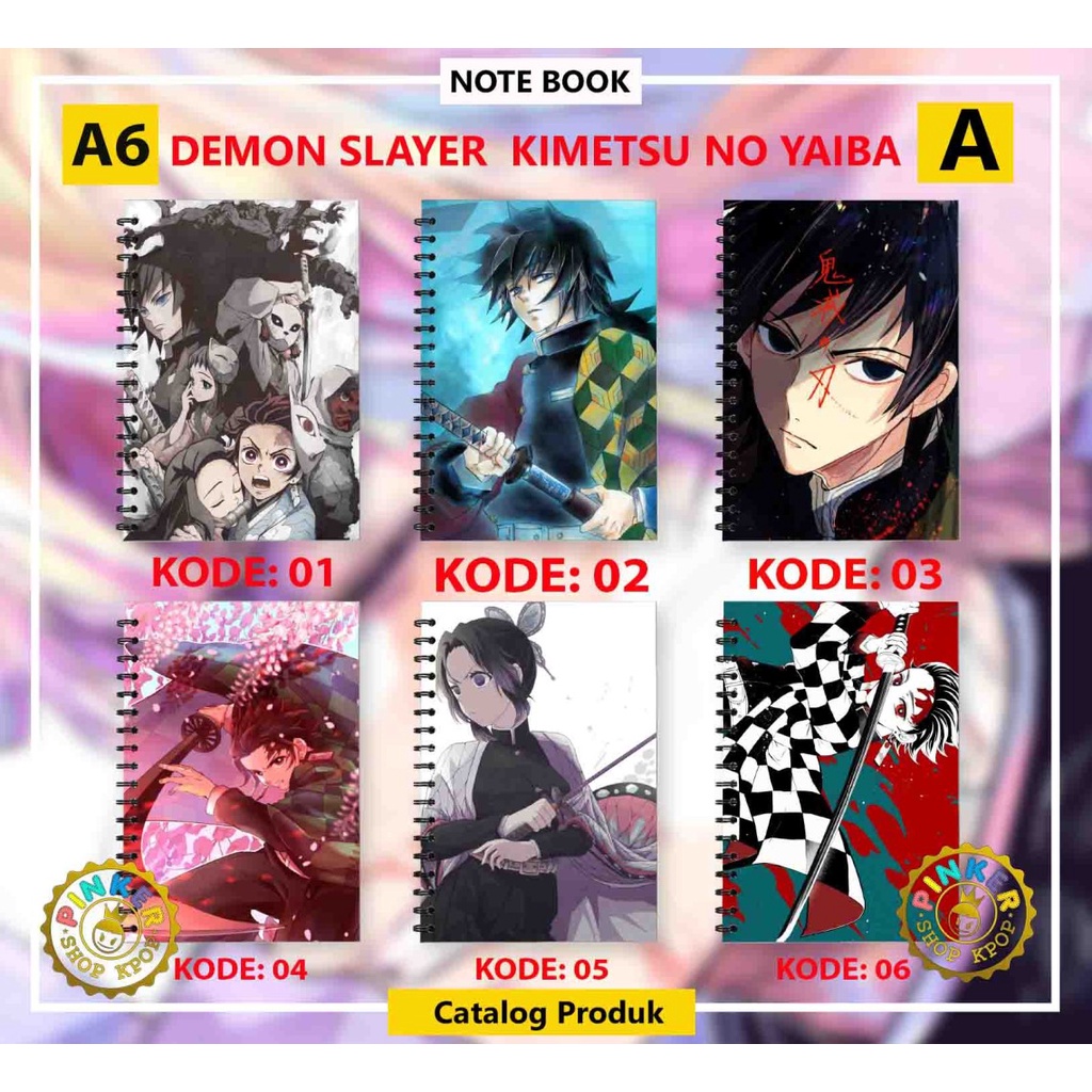 

Note/Notebook A6 ANIME DEMON SLAYER KIMETSU NO YAIBA SERI A ISI 50 LEMBAR BUKU/NOTES