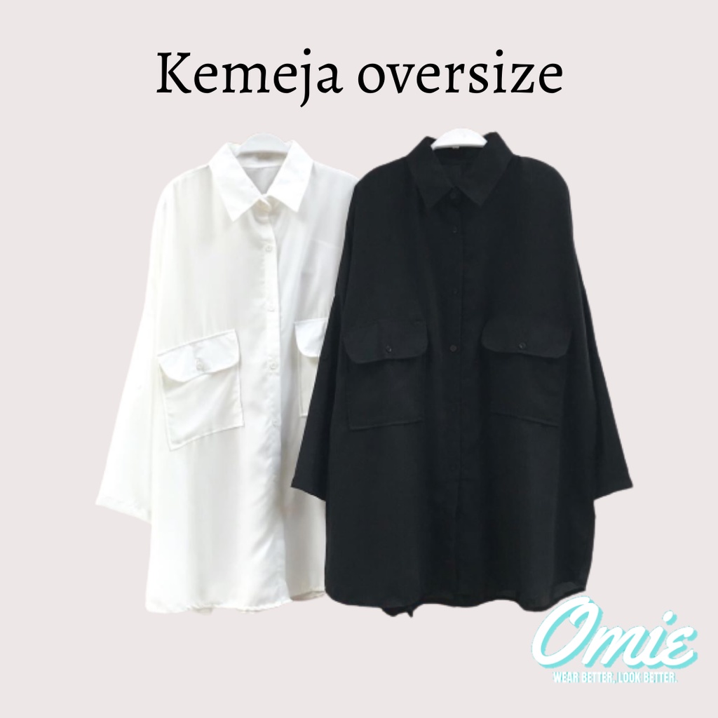 KEMEJA WANITA OVERSIZE POLOS K-2-1