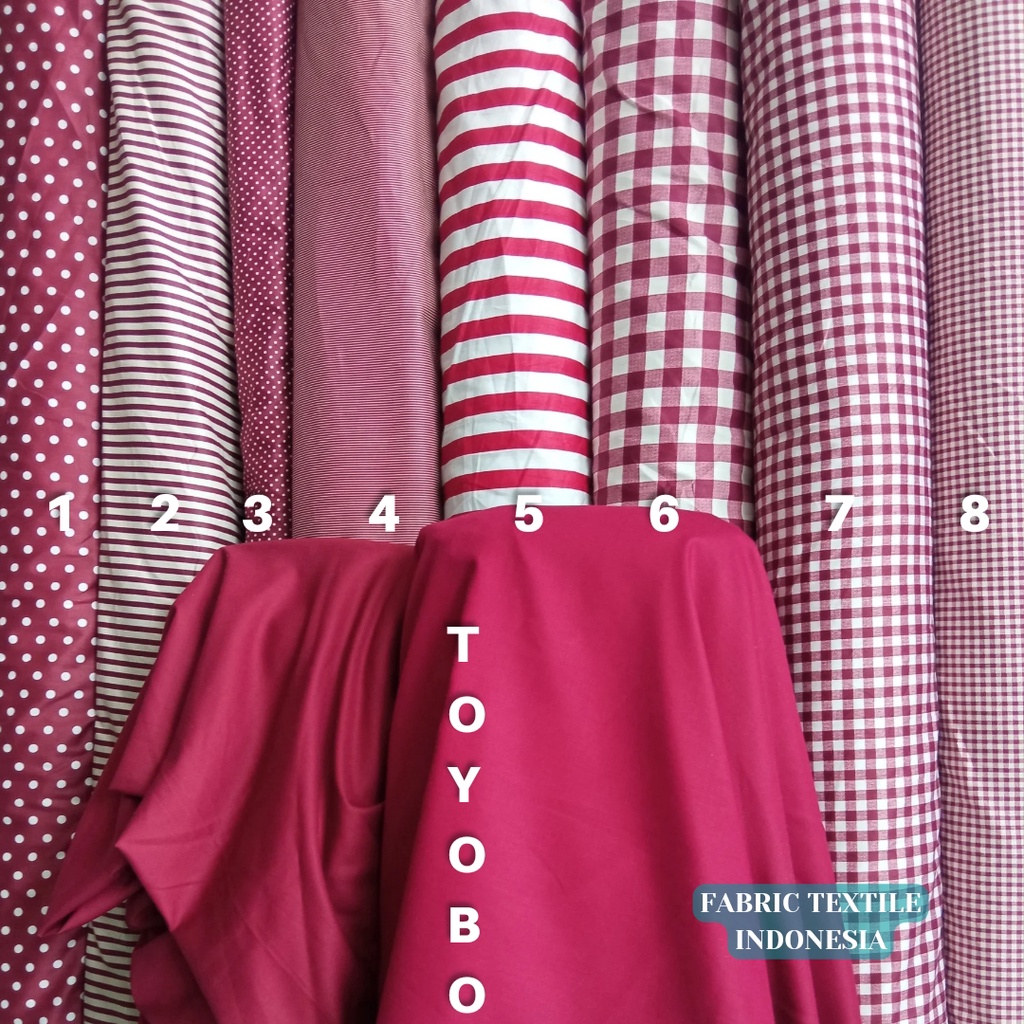 KAIN KATUN JEPANG MOTIF TOKAI SENKO / JAPAN DESIGN / KAIN MOTIF SERIES MAROON / KAIN KATUN JEPANG MA