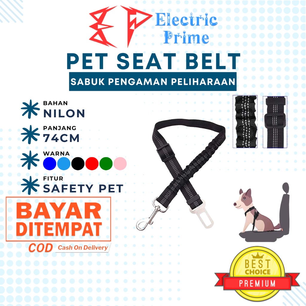 Dog Seat Belt Car Safety Pet Cat Harness 74cm Tali Sabuk Pengaman Kucing Anjing Peliharaan