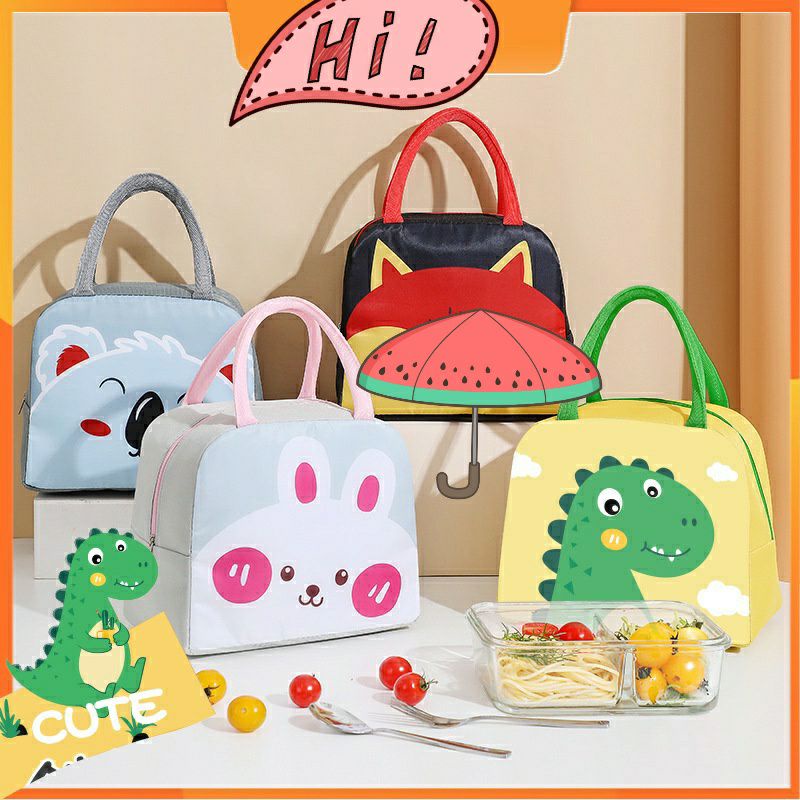 ~ PIYOSHI08 ~ Kids Waterproof Cooler Bag Animal Character Tas Bekal Makan Anti Air Children Lunch Box PD110