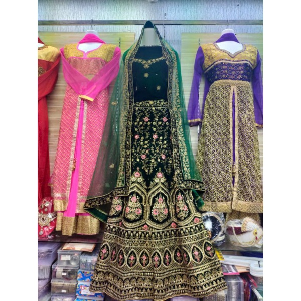Lehengga India Bludru sarung Pengantin india jodha akbar wedding kostum india lehenga lenggharngga