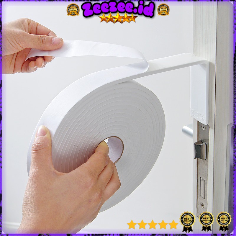 Lis Strip Pintu Door Noise Insulation Foam Dusting Sealing Tape 3 CM x 5 Meter - B35 - White